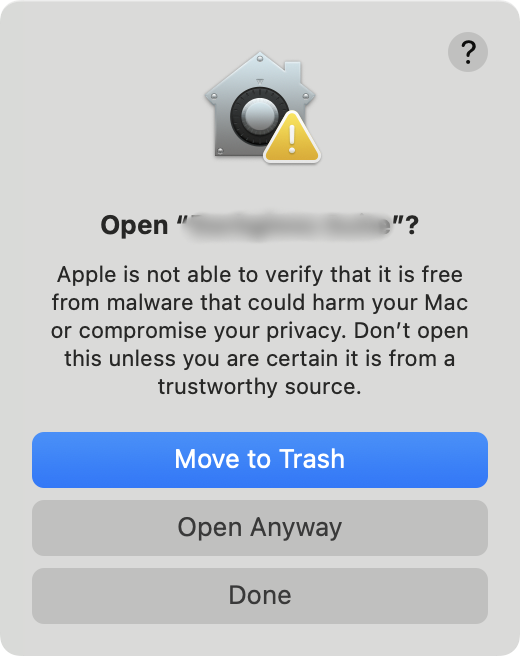 macOS Gatekeeper Warning